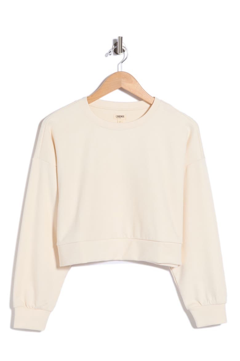 Luvia Cropped Sweatshirt, Alternate, color, IVORY