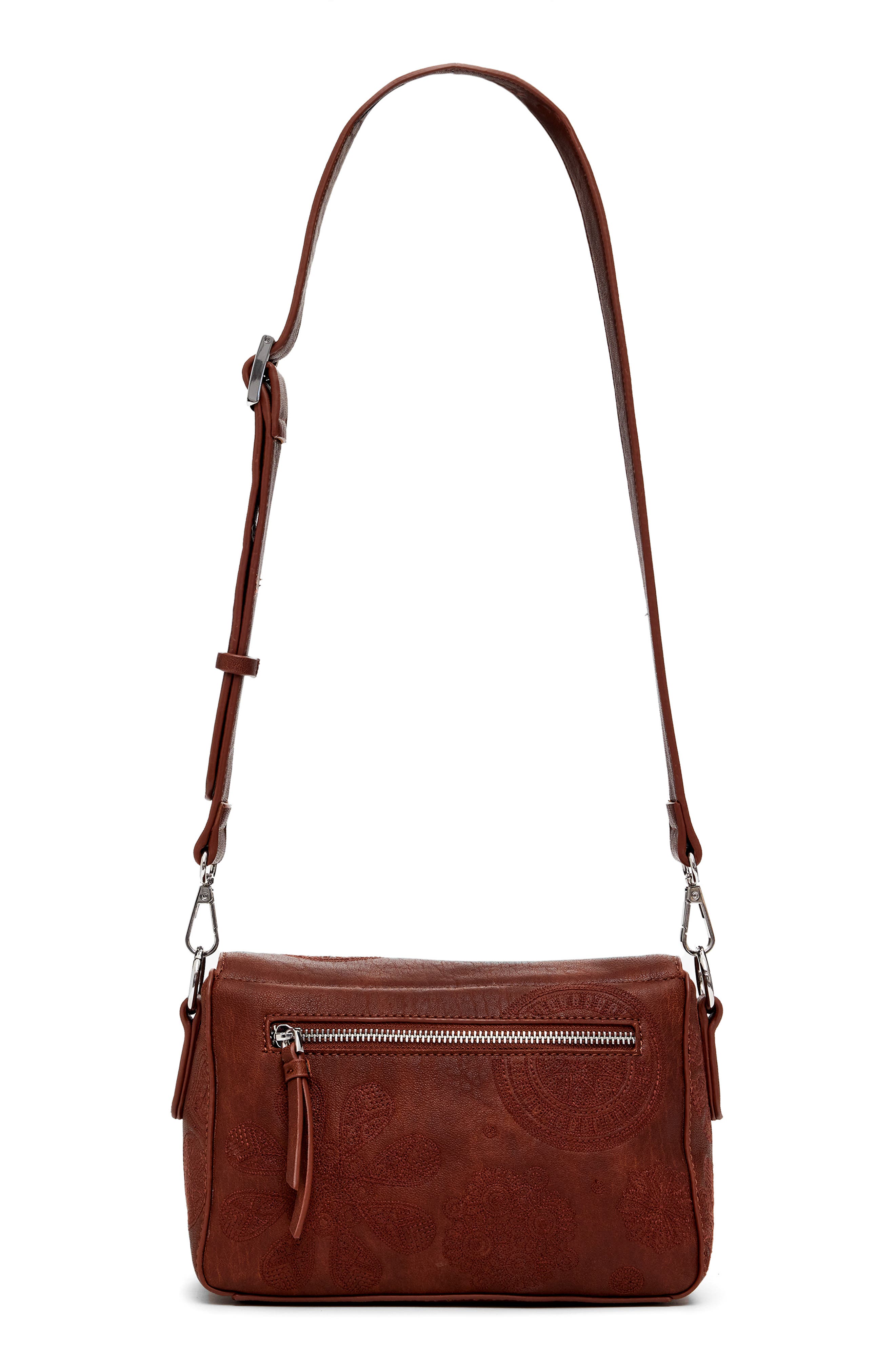 Desigual Dejavu Faux Leather Shoulder Bag, Alternate, color, Brown