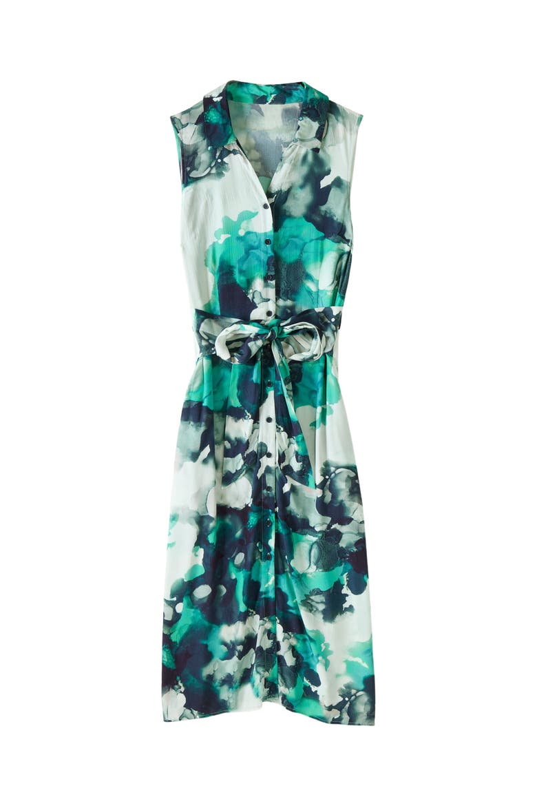 S/L TIE FRONT MIDI SHIRT DRS, Alternate, color, WATERCOLOUR PRINT