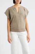 Wit & Wisdom Extended Shoulder Notch Neck Top