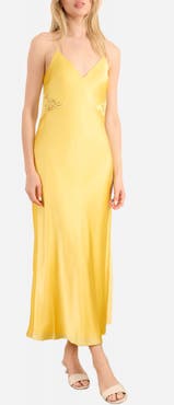 CAMI NYC Carli Lace Detail Satin Slipdress