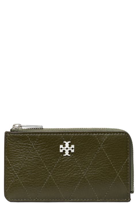 Charlie Quilted Leather Zip Card Case