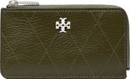 Tory Burch Charlie Quilted Leather Zip Card Case