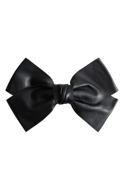 Leather Bow Barrette
