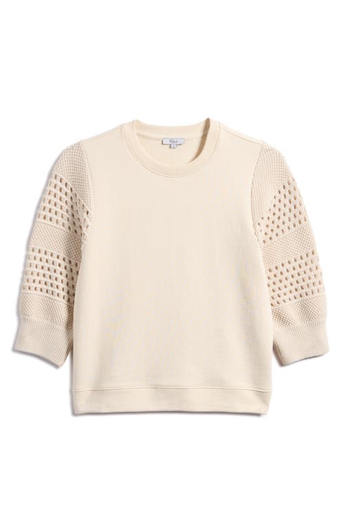 Rails Kimberly Eyelet Short Sleeve Sweatshirt In Oat