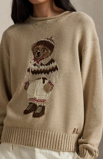 Polo Bear Rolled Neck Cotton Sweater
