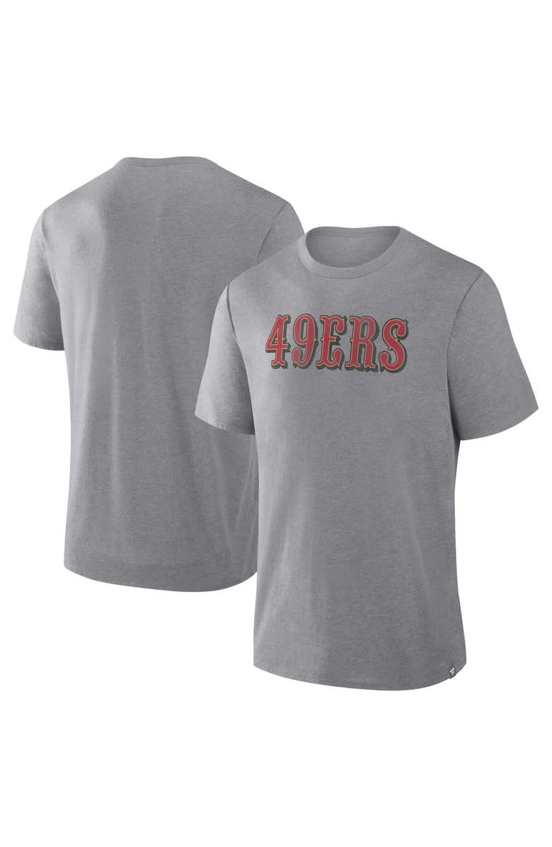 FANATICS Men's Fanatics Heather Gray San Francisco 49ers Pass Rush Tri-Blend T-Shirt, Main, color, Heather Gray