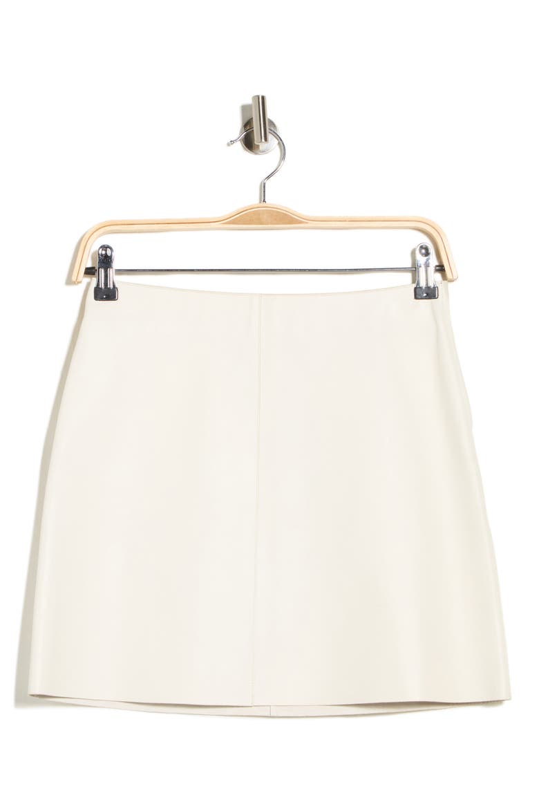 Leather Miniskirt, Alternate, color, IVORY