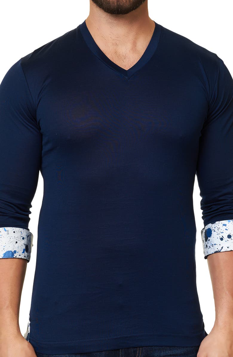 Maceoo V-Neck Cotton Pullover, Main, color, 