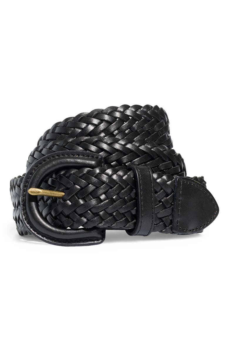 Madewell Woven Leather Belt, Main, color,