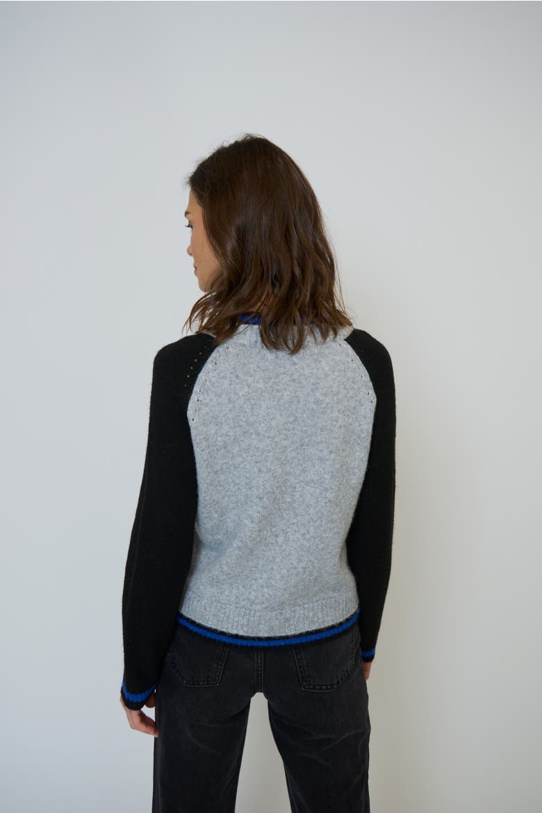 Olivia Baseball  Sweater, Alternate, color, Black/Grey