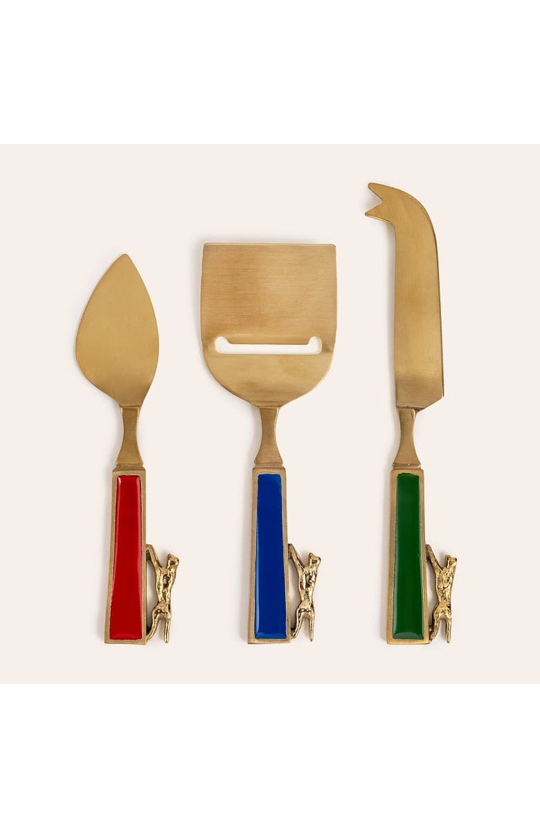 Zsa Zsa Zsu Rampur Set Of 3 Steel Cheese Serving, Main, color, Gold