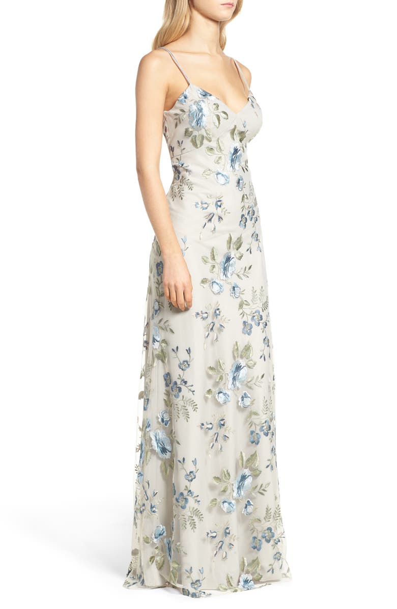 Jenny Yoo Julianna Embroidered Gown, Alternate, color, 