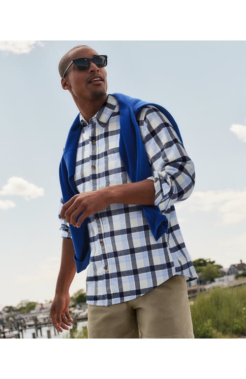 Lands' End Traditional Fit Flagship Flannel Shirt In Blue
