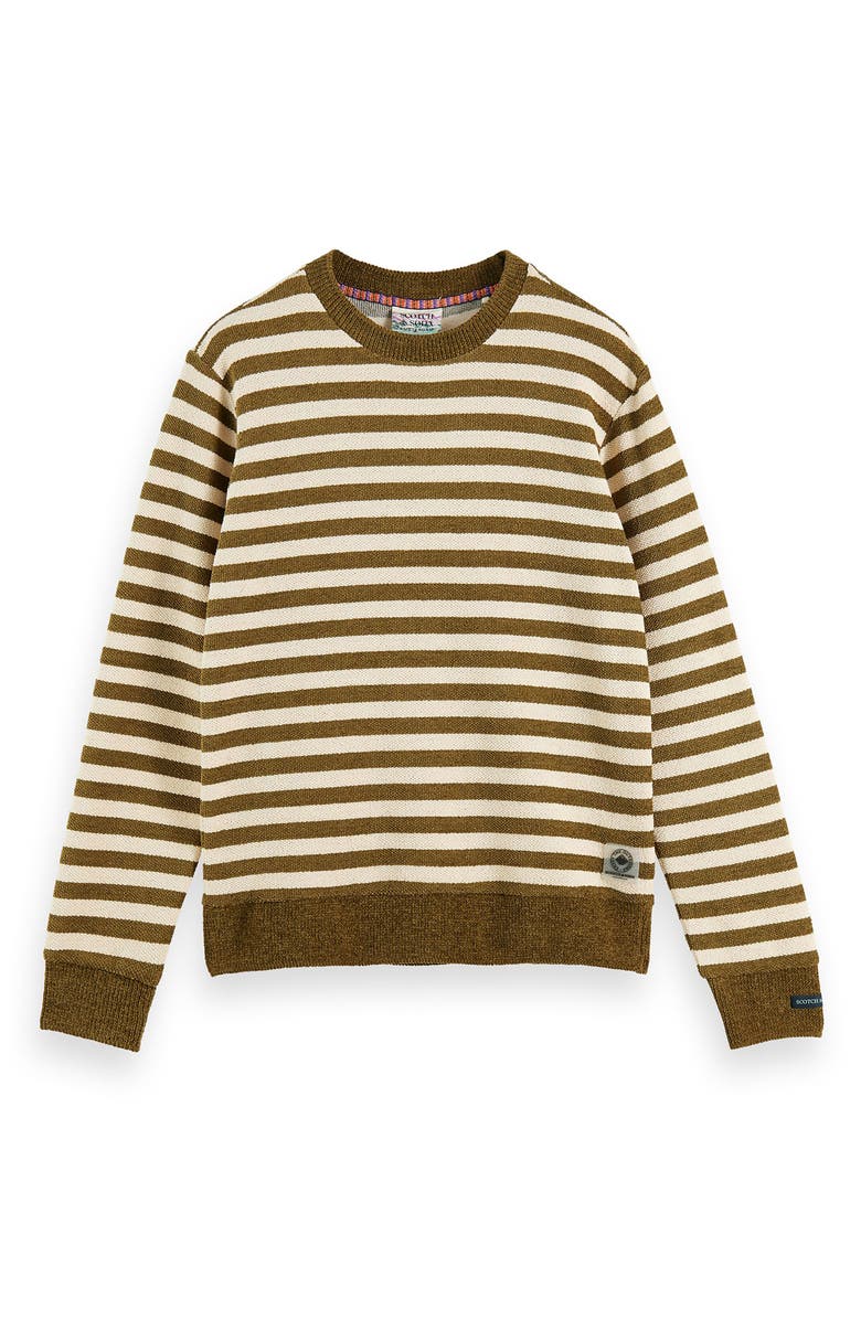 Scotch & Soda Felpa Stripe Crewneck Sweater, Alternate, color, 