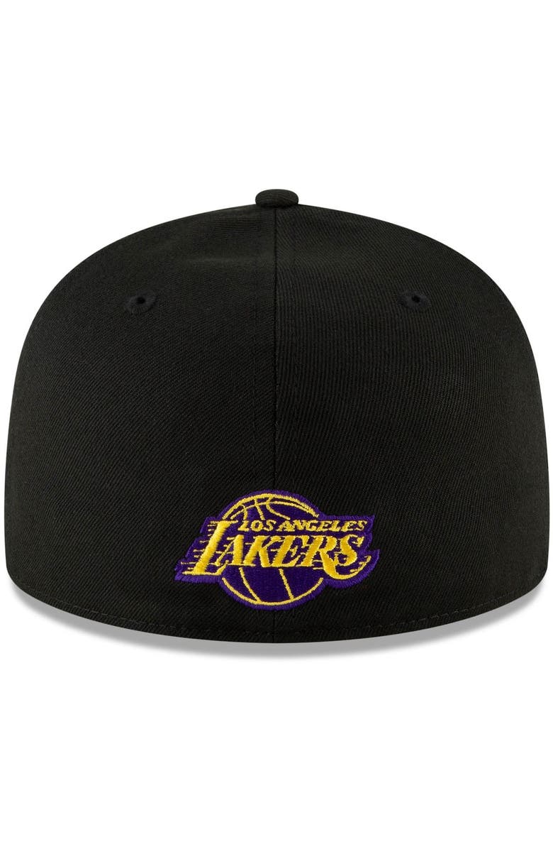 New Era Men's New Era Purple Los Angeles Lakers Icon Pink Undervisor 59FIFTY Fitted Hat, Alternate, color,
