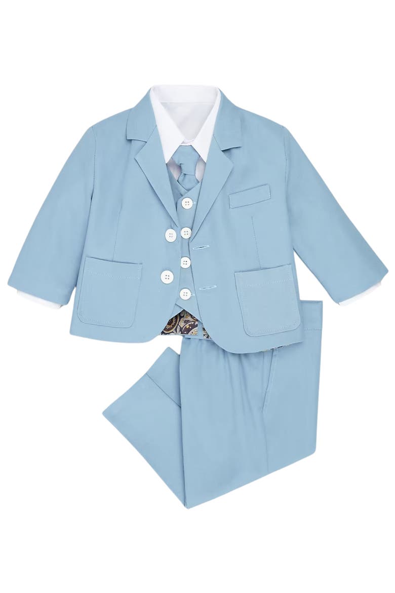 Kids' Joey Safari 5-Piece Linen Suit, Main, color, Powder Blue
