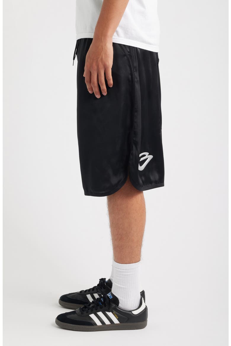 Regular Fit Satin Shorts, Alternate, color, BLACK