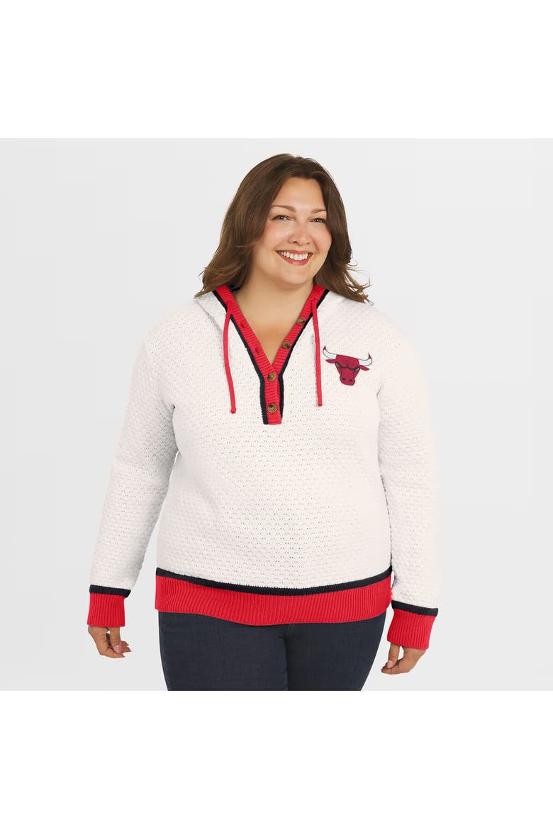 Women's WEAR by Erin Andrews White Chicago Bulls Plus Size Hoodie Sweater, Alternate, color, White