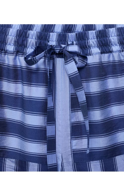 Mango Stripe Wide Leg Pajama Pants In Blue