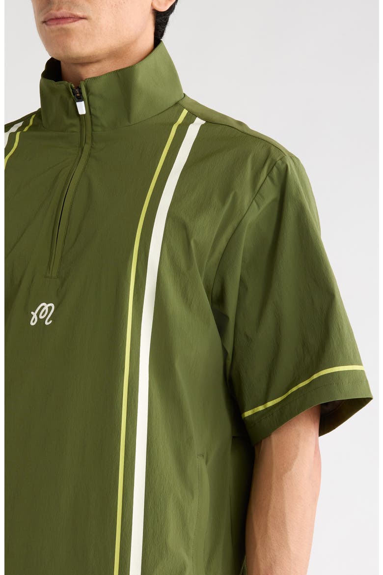 Playa Short Sleeve Half Zip Popover Windshirt, Alternate, color, CHIVE