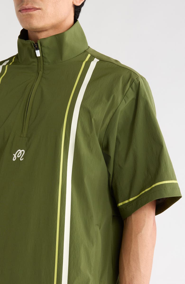 MALBON Playa Short Sleeve Half Zip Windbreaker, Alternate, color, Chive