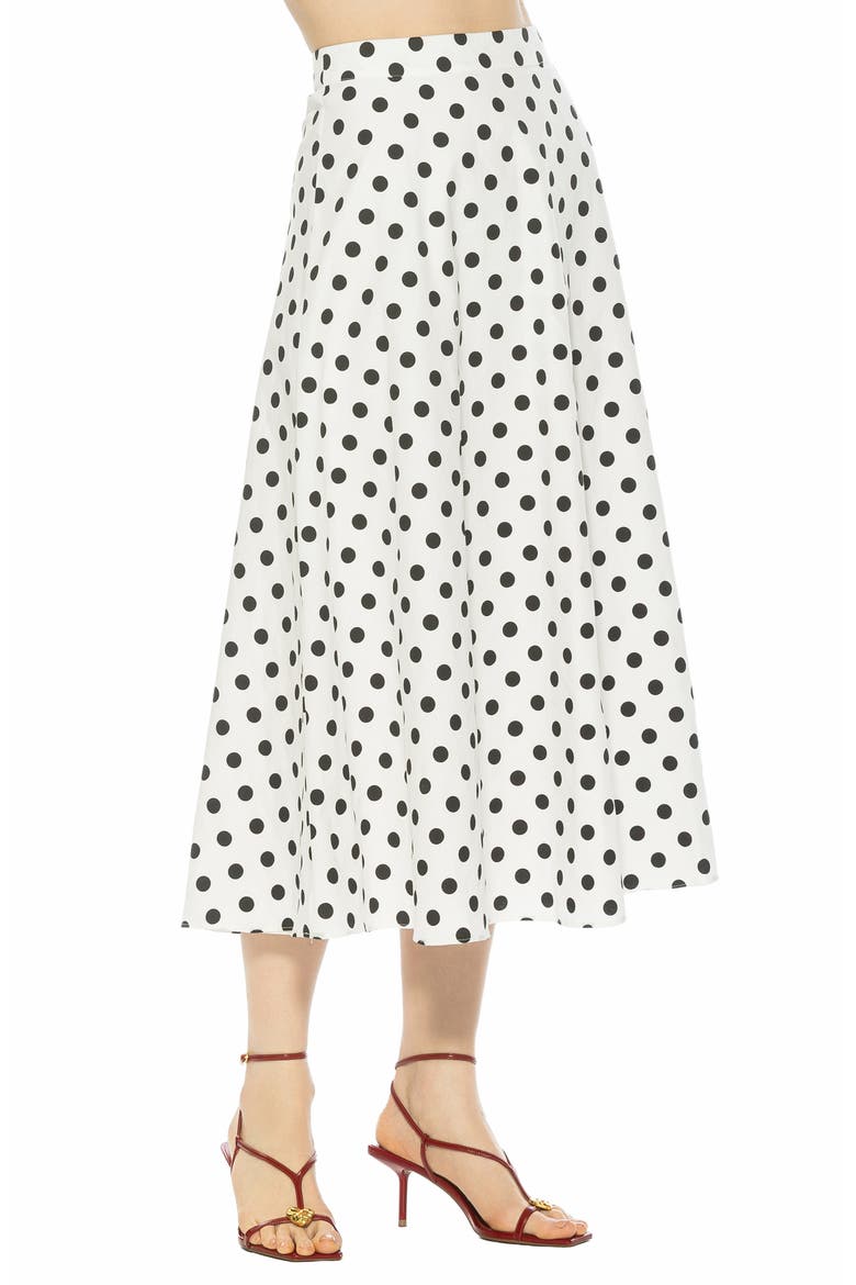 Brilyn Linen Midi Skirt, Alternate, color, IVORY POLKA