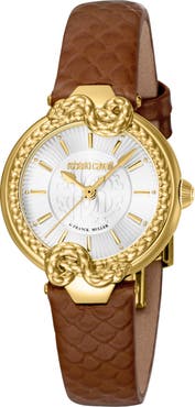 Roberto Cavalli by Franck Muller Leather Strap Watch, 30mm