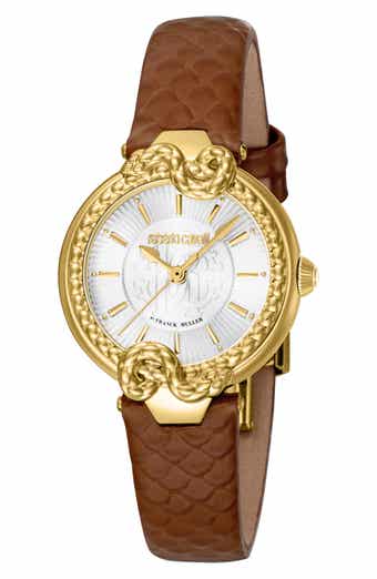 Roberto Cavalli by Franck Muller Leather Strap Watch, 30mm