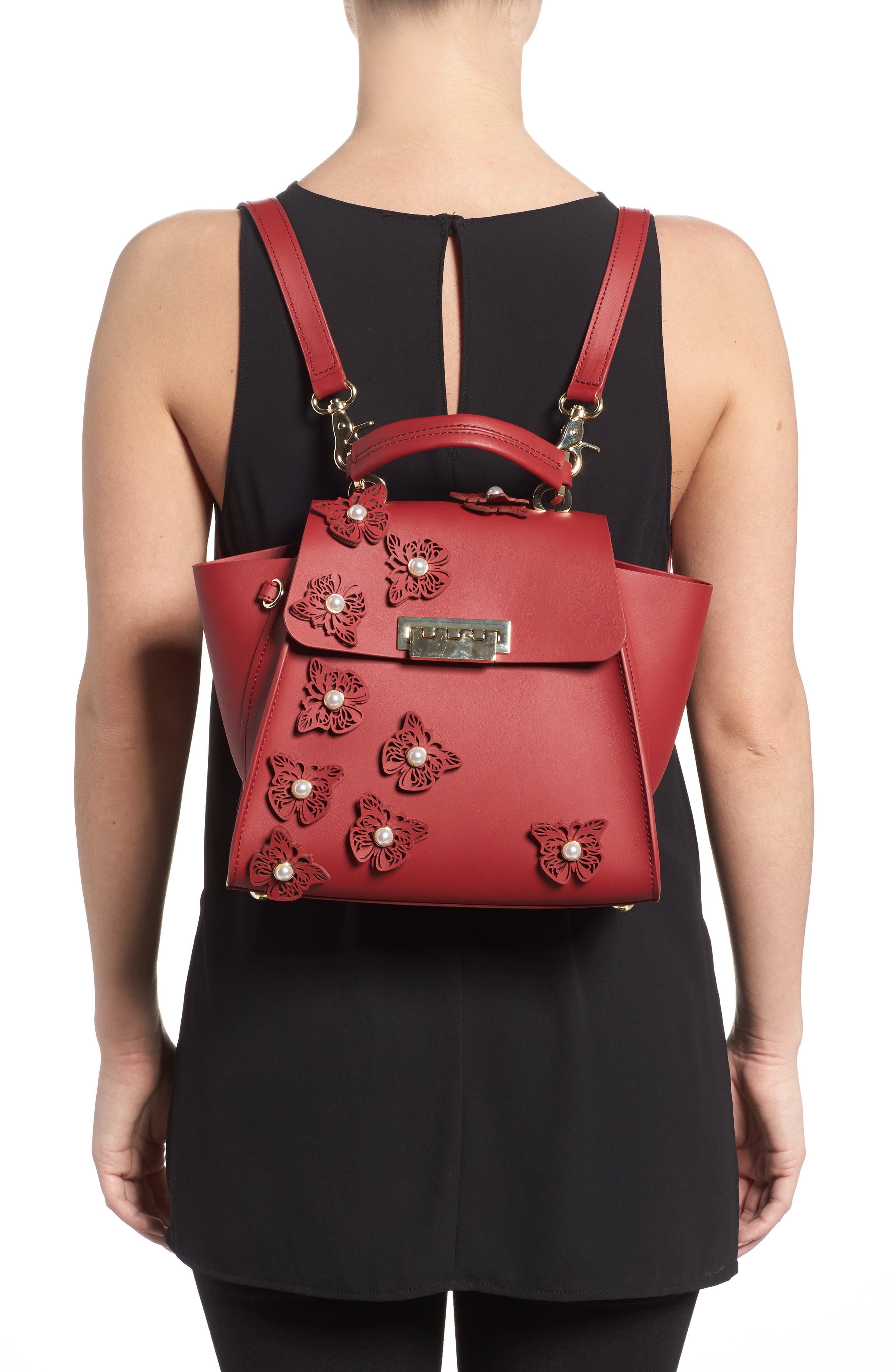 ZAC Zac Posen Eartha Iconic Convertible Leather Backpack, Alternate, color, 
