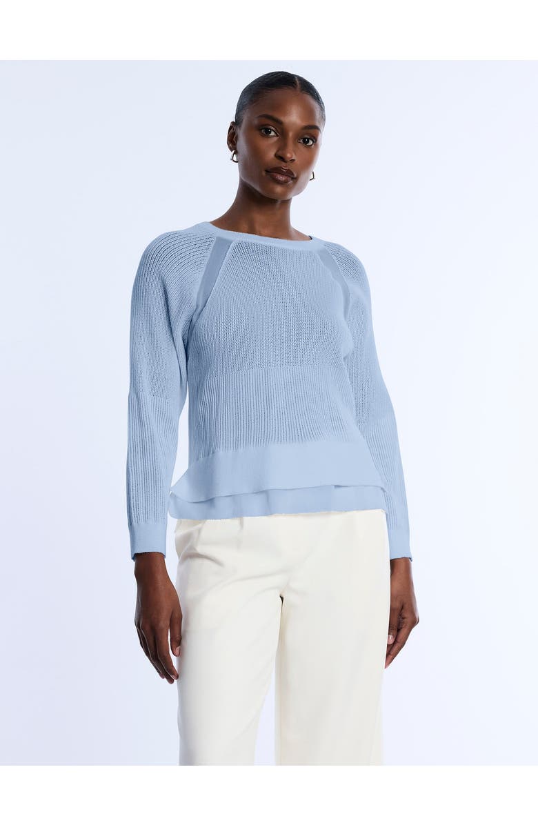 BCBGMAXAZRIA Pointelle Knit Sweater, Main, color, Cloud