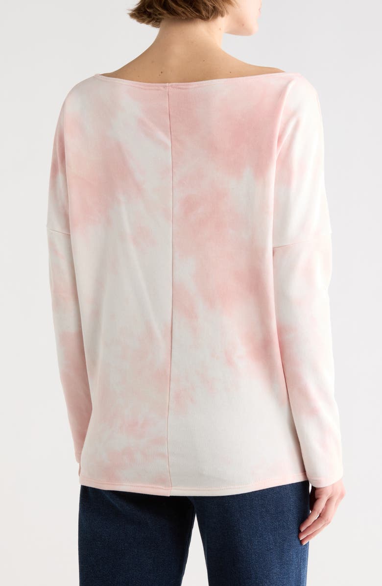 GO COUTURE Tie Dye Boat Neck Sweater, Alternate, color, Grey Splash