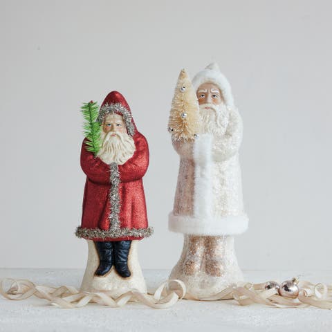 Multicolor Paper Mache Belsnickel Tree Figure