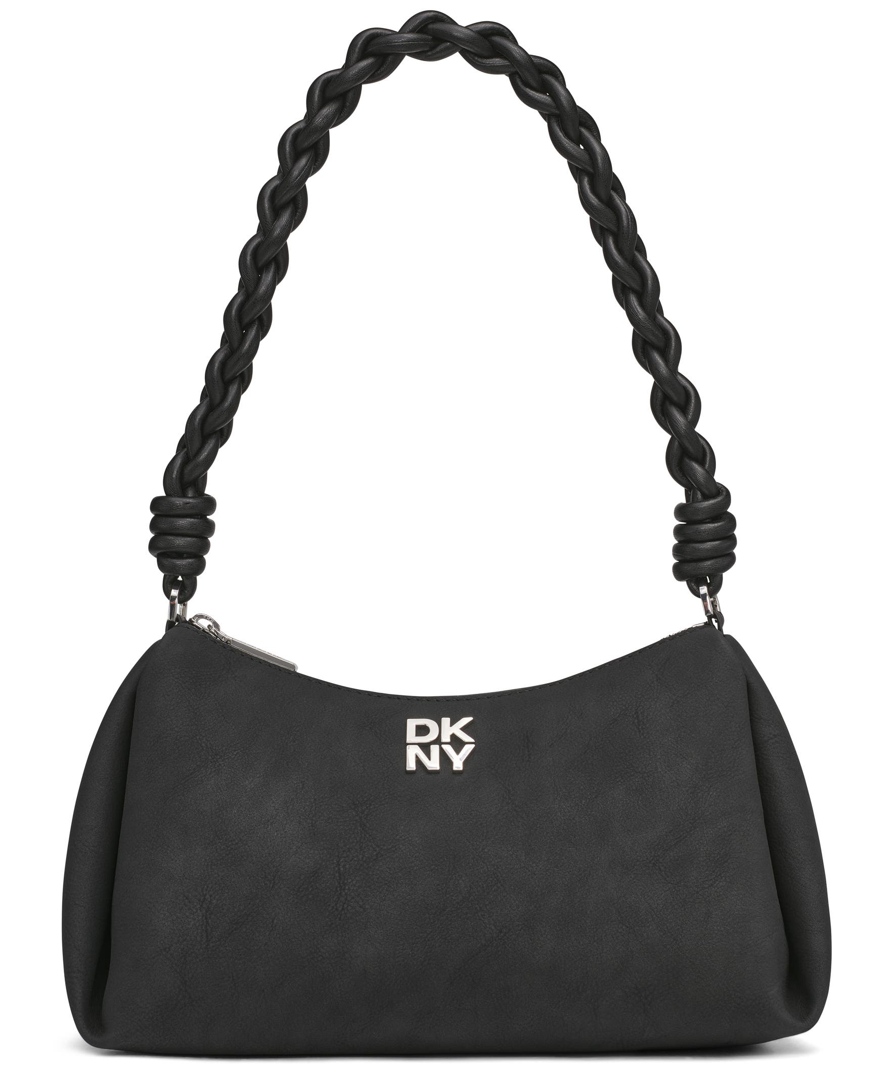 DKNY Remy Top-Zip Shoulder Bag, Main, color, Black/Silver