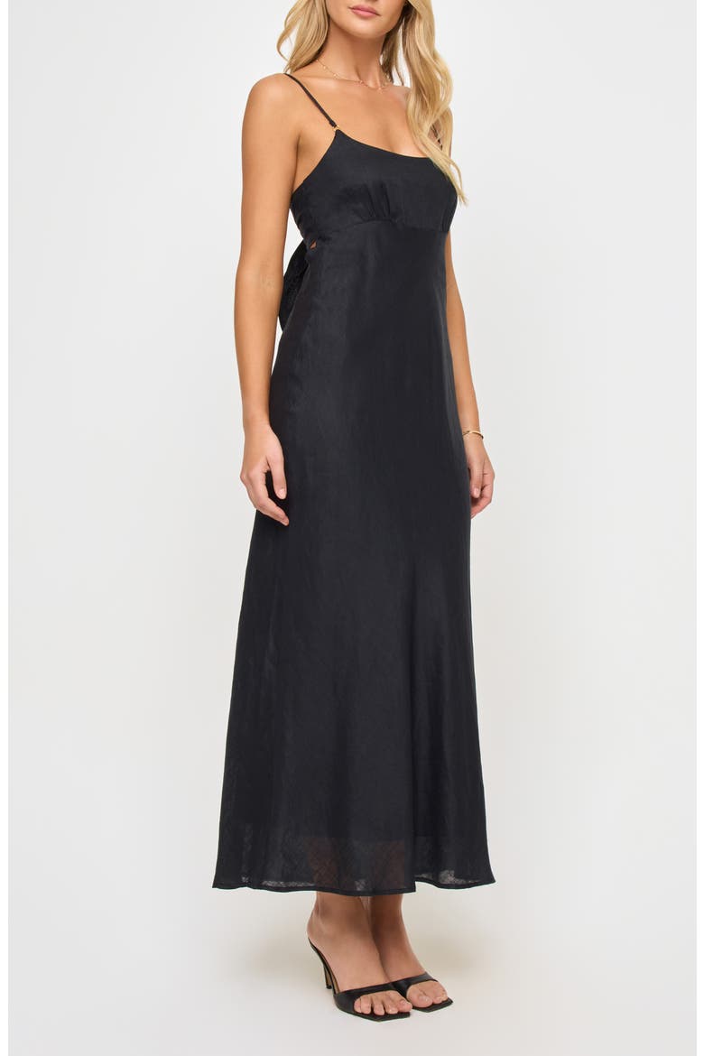 Moonrise Linen Maxi Dress, Main, color, BLACK