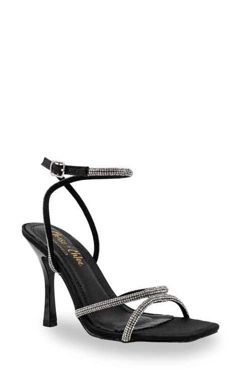 Rhinestone Ankle Strap Sandal (Women)