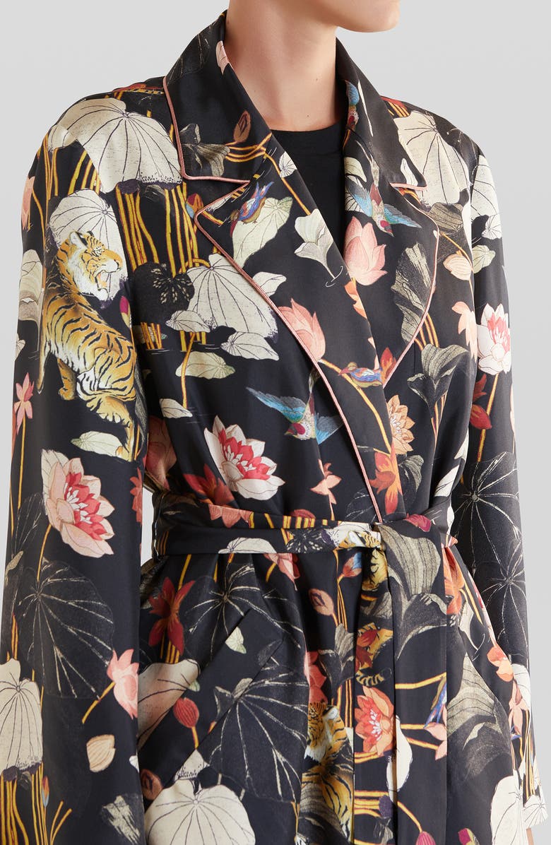 Etro Zante Floral Print Silk Duster, Alternate, color, 