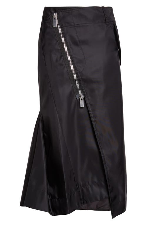 Sacai Insulated Nylon Twill Skirt In Black