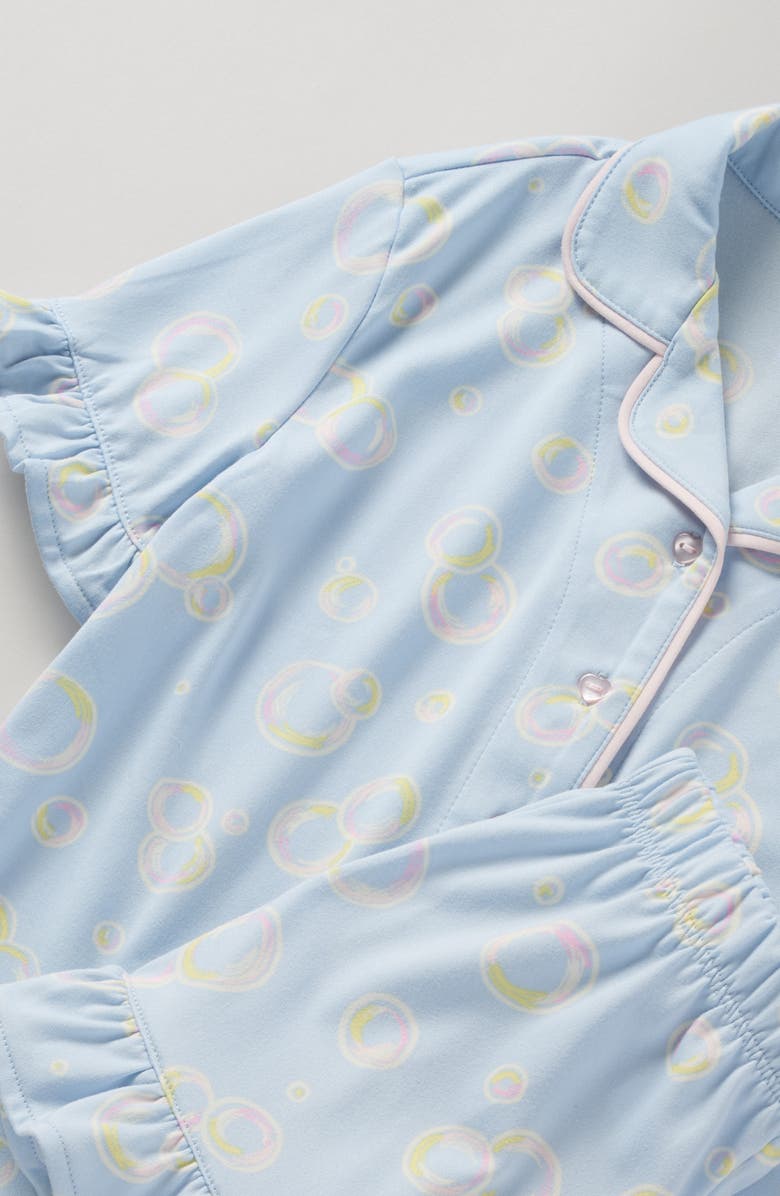 Nordstrom Kids' Ruffle Short Pajamas, Alternate, color, Purple Sweet Bubbles
