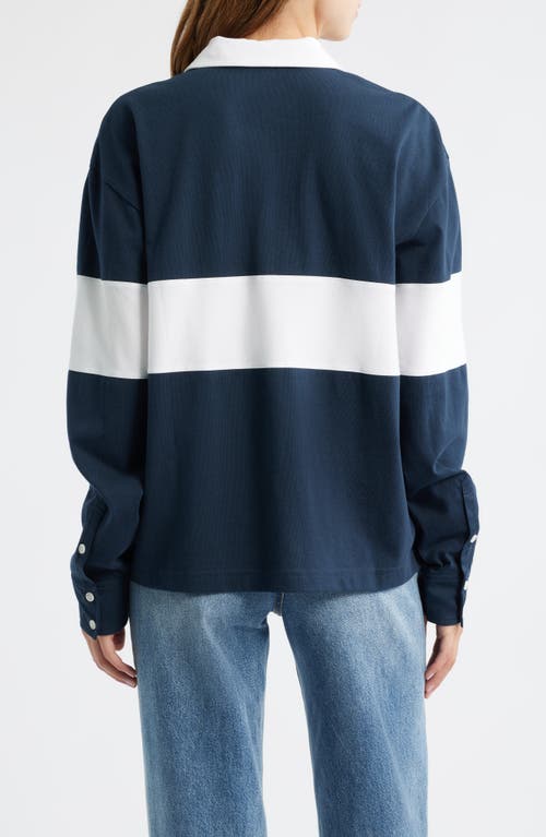 Rag & Bone Colorblock Rugby Shirt In Blue