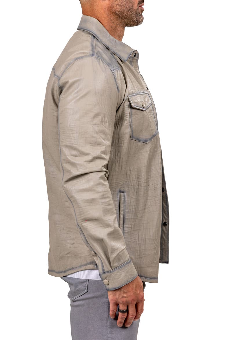 Leather Shirt Jacket, Alternate, color, WHITE