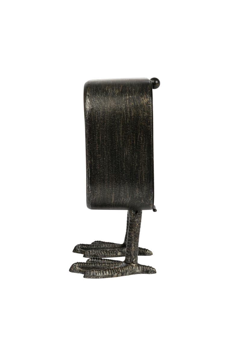 7.75-Inches Metal Standing Clock with Duck Feet, Gunmetal Finish, Alternate, color, Black