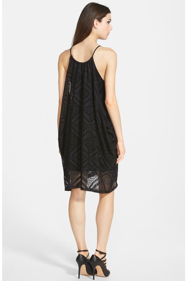 ASTR Sleeveless Crochet Dress, Alternate, color, BLACK