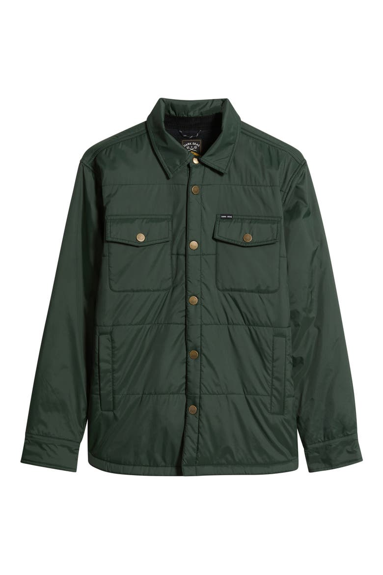 Machinist Quilted Snap-Up Shirt Jacket, Alternate, color, FOREST