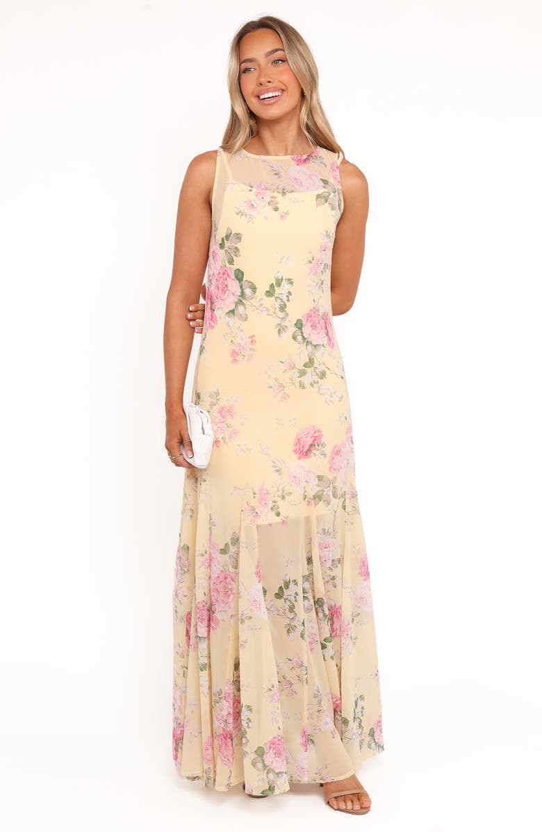 Petal & Pup Keani Maxi Dress, Alternate, color, Yellow Floral