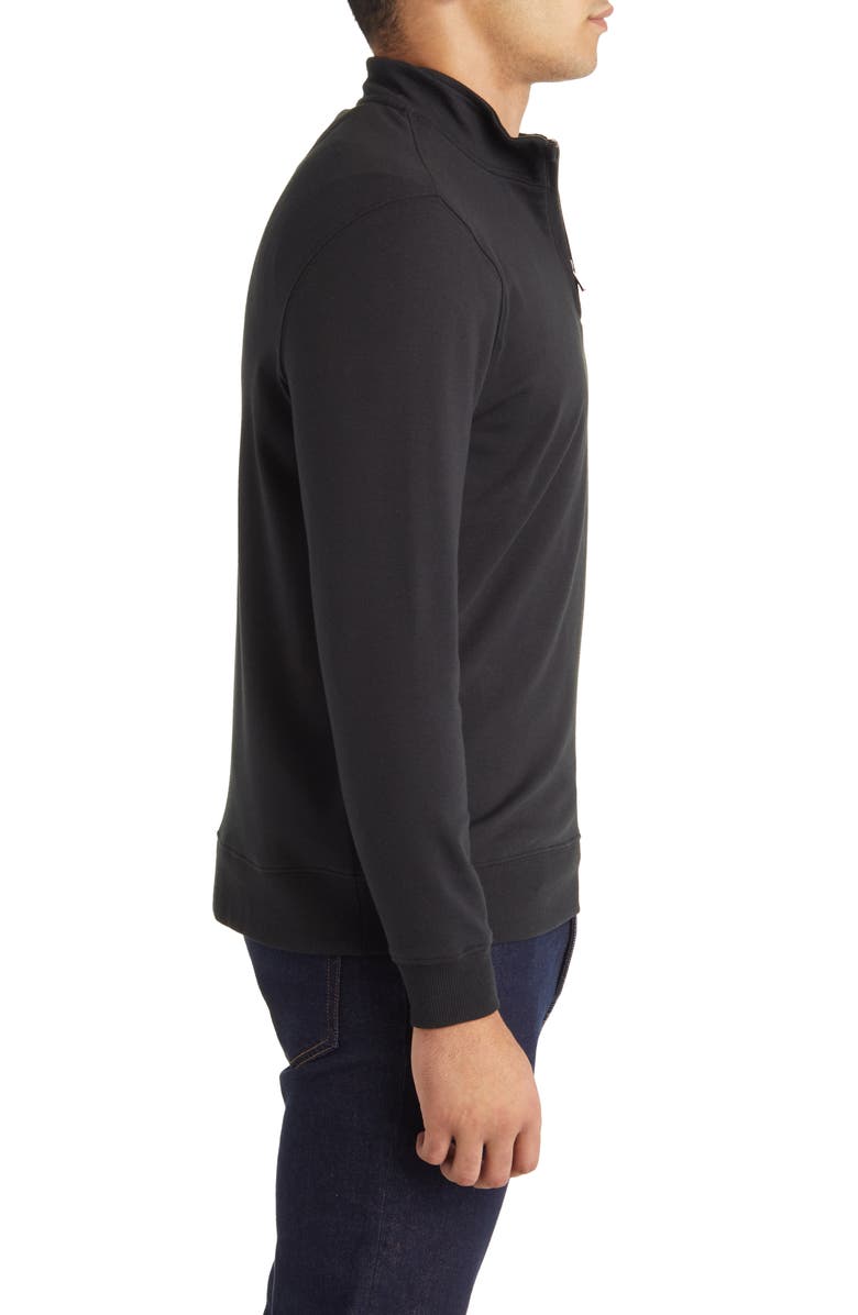 The Normal Brand Puremeso Weekend Quarter Zip Top, Alternate, color, Black