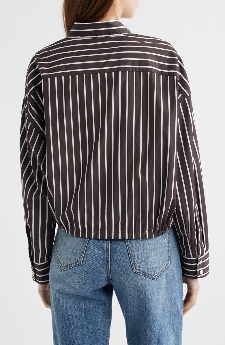 Madewell Drawstring Poplin Button-Up Shirt, Alternate, color, Chocolate Plum