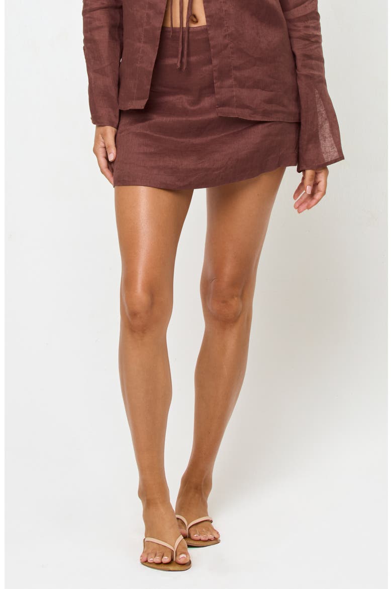 Venice Linen Cover-Up Skort, Main, color, CAFE