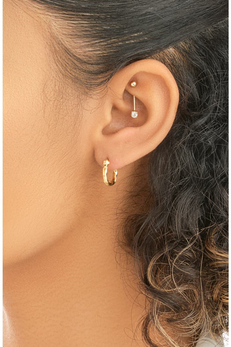 Simple Twist Hoop Earrings, Alternate, color, GOLD