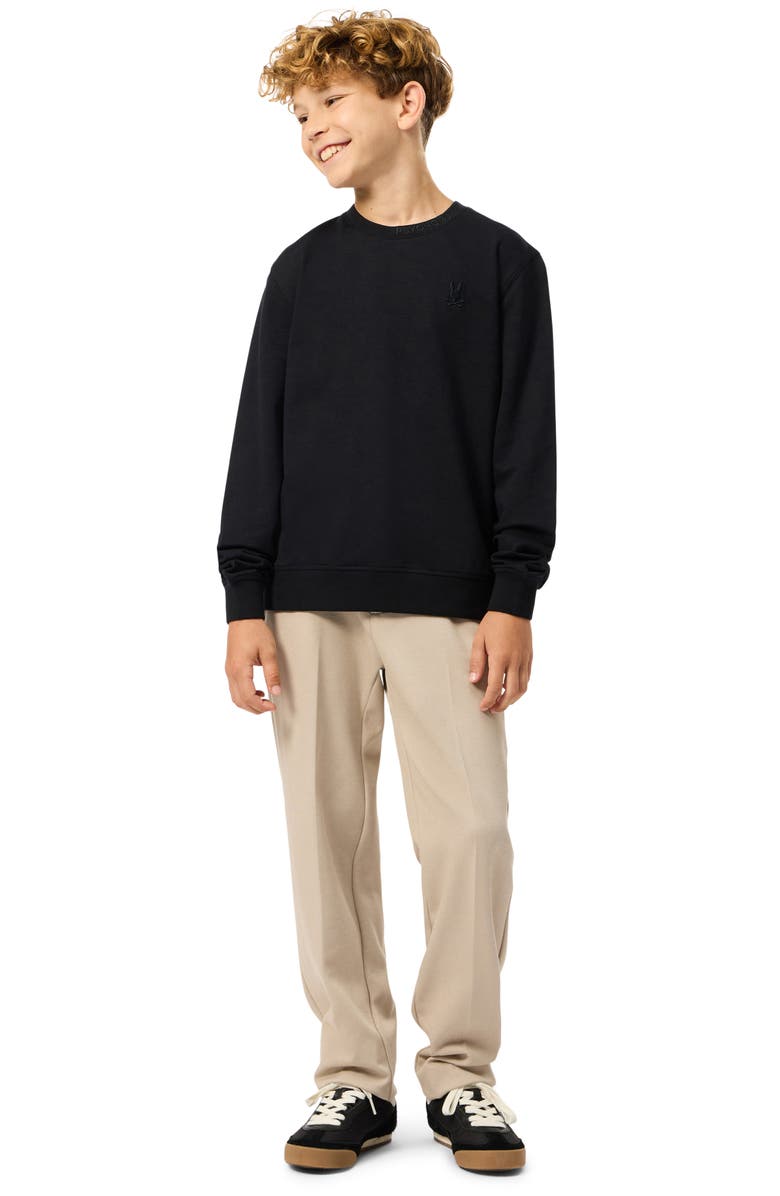 Psycho Bunny Kids' Duke Embroidered Sweatshirt, Alternate, color, Black